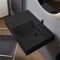 Black Ceramic Wall Mounted or Vessel Sink With Counter Space